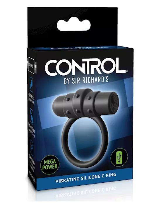 Sir Richards Control Vibrating Silicone C-Ring - Black
