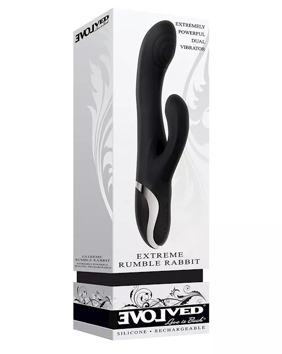 Evolved Extreme Rumble Rabbit Dual Stim Rechargeable - Black