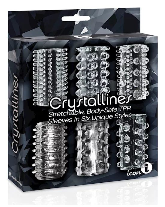 The 9's Crystalline TPR Cock Sleeve 6 Pack - Clear