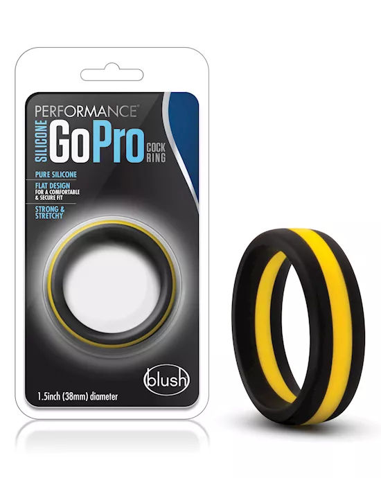 Blush Performance Silicone Go Pro Cock Ring - Black/Gold