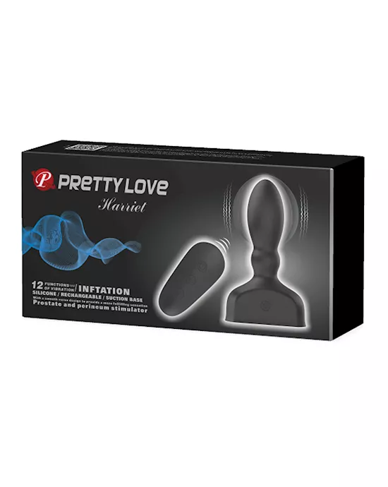 Pretty Love Harriet Inflating Butt Plug - Black