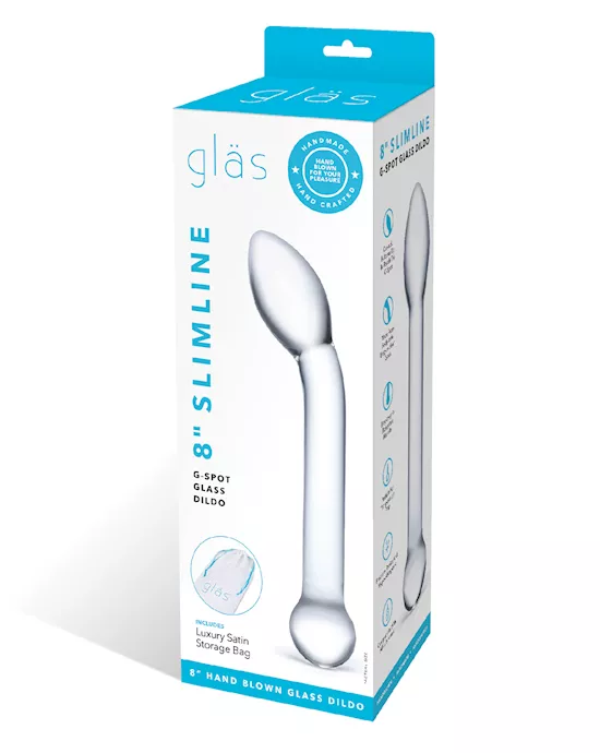 Glas 8" Slimline G-Spot Glass Dildo