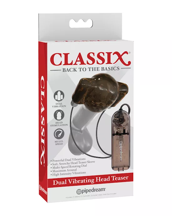Classix Dual Vibrating Head Teaser - Black/Smoke