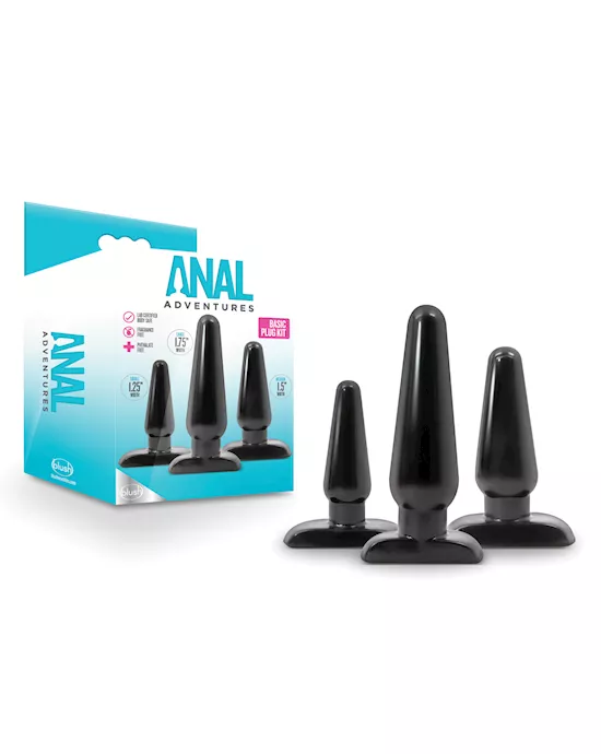 Blush Anal Adventures Basic Plug Kit - Black