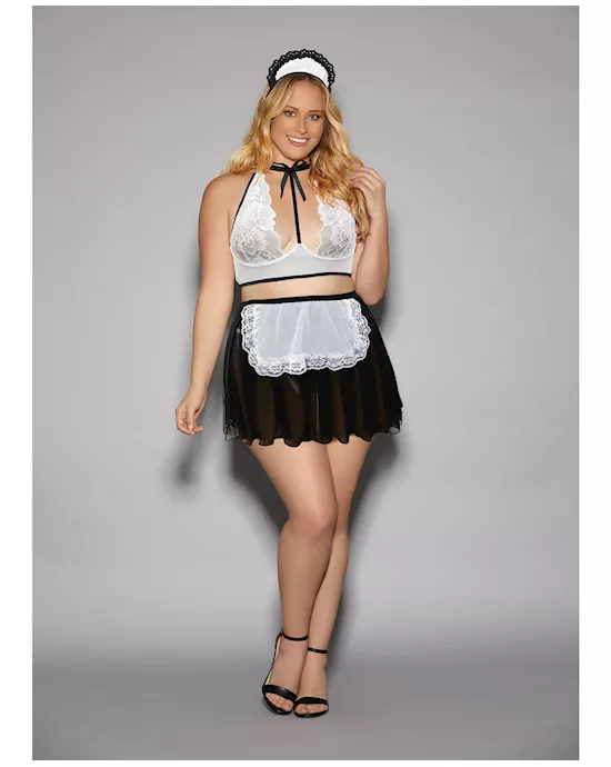 Euphoria French Maid w/Headpiece Black/White QN