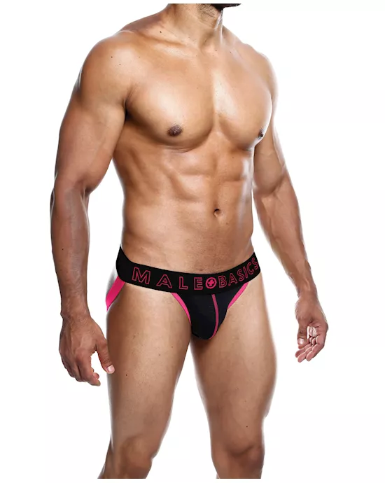 Male Basics Neon Jockstrap Coral LG