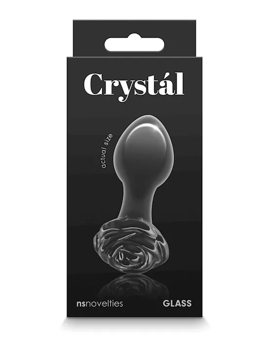 Crystal Rose Butt Plug - Black
