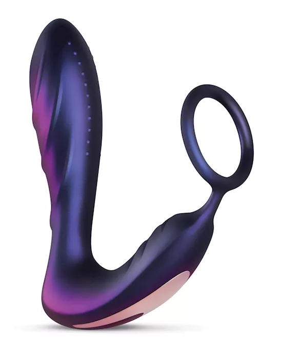 Hueman Black Hole Anal Vibrator w/Cock Ring - Purple