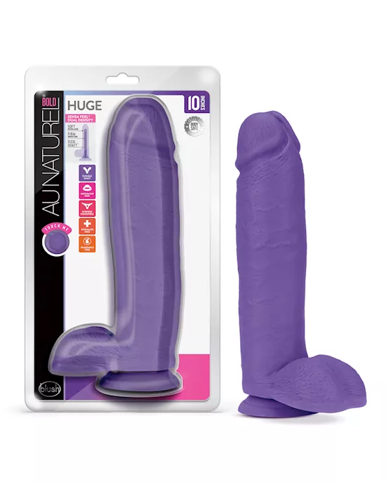 Blush Au Naturel Bold Huge 10" Dildo - Purple