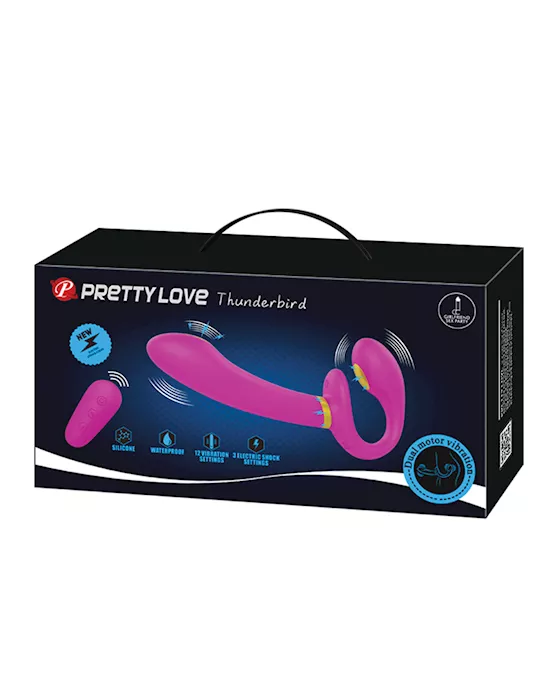 Pretty Love Thunderbird Electrostim Strapless Strap On - Fuchsia
