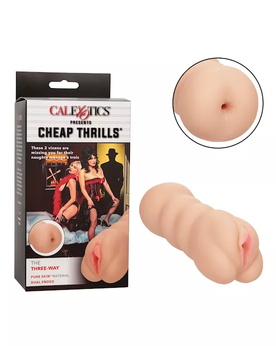 Cheap Thrills The Three-Way Dual Ended Masturbator - Ivory