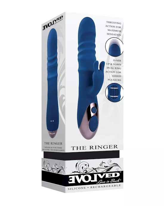 Evolved The Ringer Rechargeable Thrusting Rabbit - Blue
