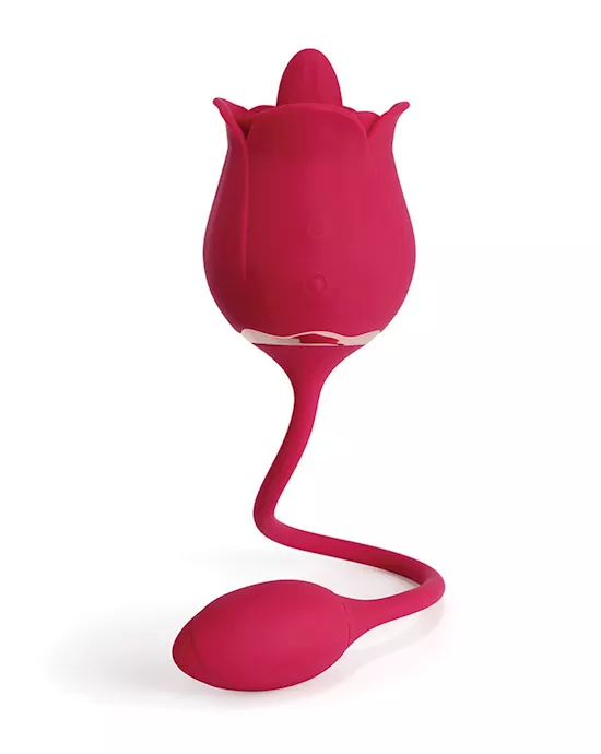 Fiona Clit Licking Rose & Vibrating Egg - Red