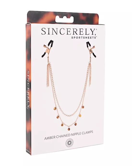 Sincerely Amber Chained Nipple Clamps