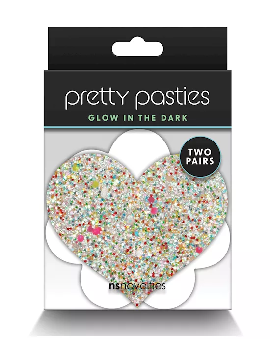 Pretty Pasties Heart & Flower Glow in the Dark - 2 Pair