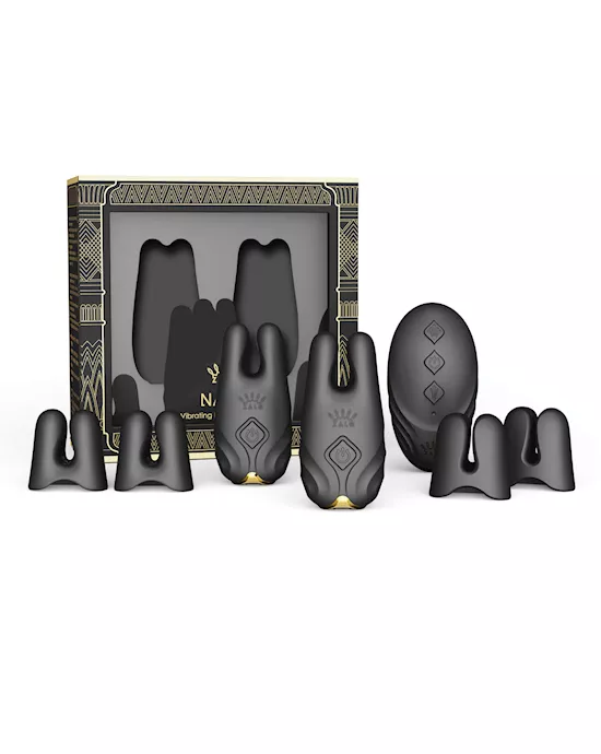 Zalo Nave Vibrating Nipple Clamps - Obsidian Black