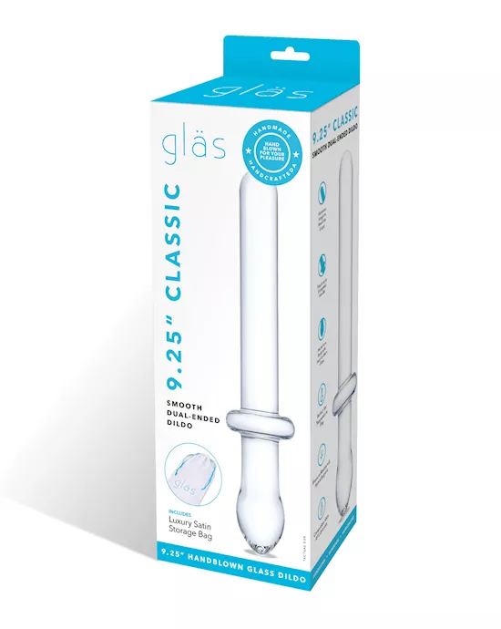 Glas 9.25" Classic Smooth Dual Ended Dildo - Clear
