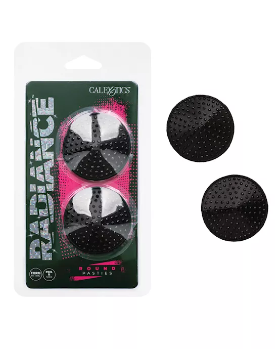 Radiance Round Pasties Black O/S
