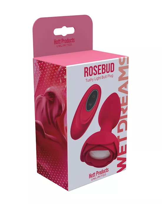 Rosebud Tushy Light Up Butt Plug - Red