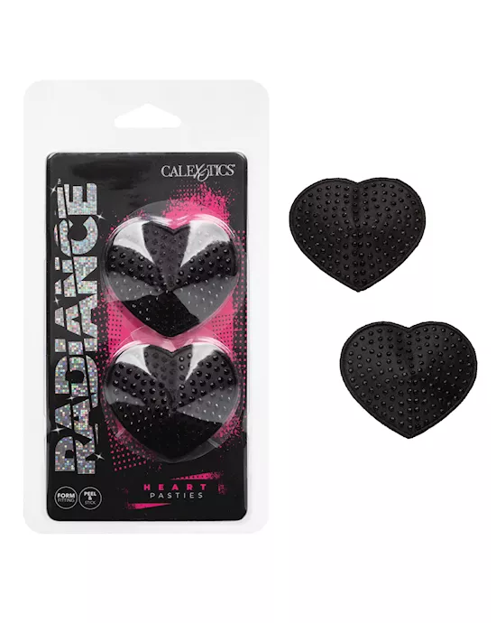 Radiance Heart Pasties Black O/S