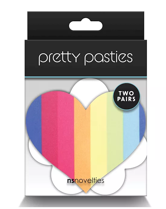 Pretty Pasties Pride Heart & Flower Rainbow - 2 Pair