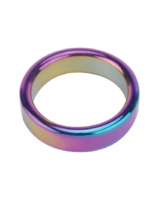 Plesur 2" Metal Cock Ring - Rainbow