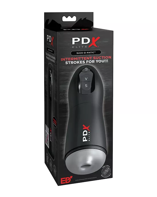 PDX Elite Suck-O-Matic Vibrating Stroker - Frosted/Black