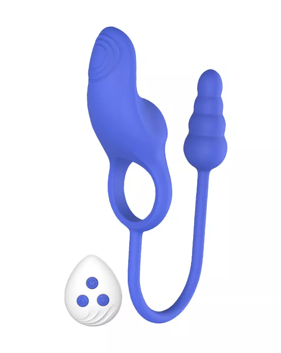 Dally Remote Controlled Vibrating Cock Ring With Anal Plug
