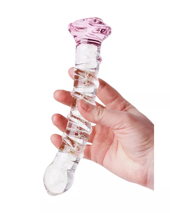 Glow In The Dark Winding Down Rose Glass Massager