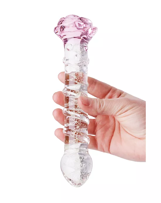 Glow In The Dark Dote On Me Rose Glass Massager