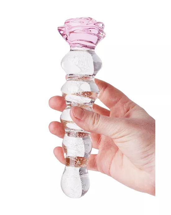 Glow In The Dark Fountain Rose Glass Massager