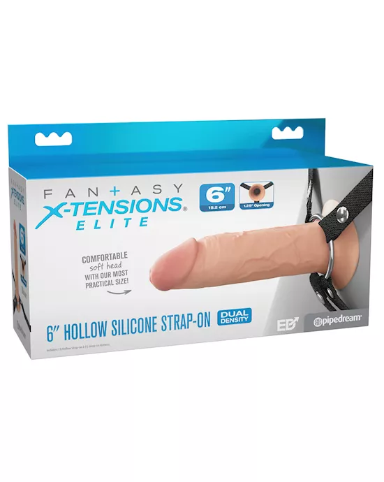 Fantasy X Tensions Elite Silicone Hollow Strap On Dual Density Light Flesh