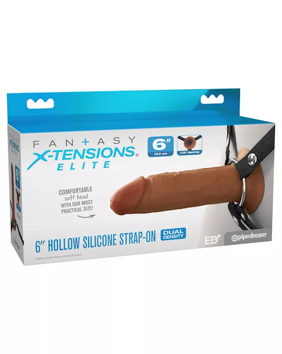 Fantasy X Tensions Elite Silicone Hollow Strap On Dual Density Brown