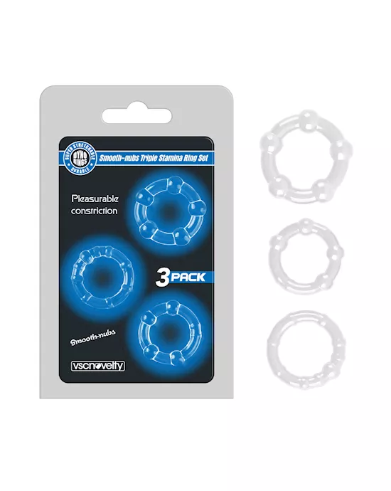 Smooth-Nubs Triple Stamina Ring Set