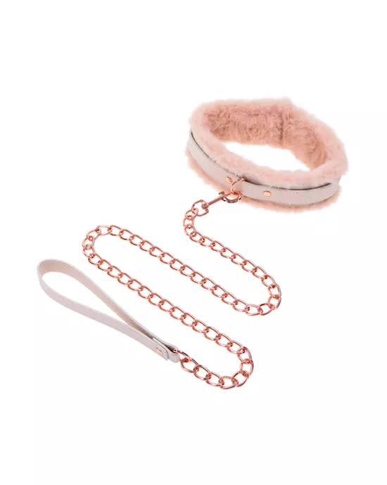 Peaches N Creame Fur Collar And Leash