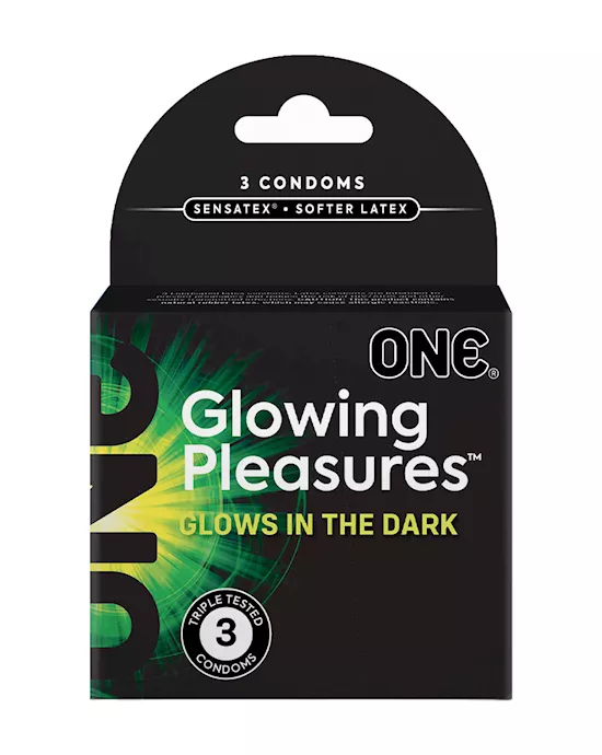 One Glowing Pleasures Condoms 3pk