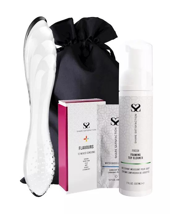 Free Satisfyer Dazzling Crystal 1 Glass Dildo - Essentials Bundle