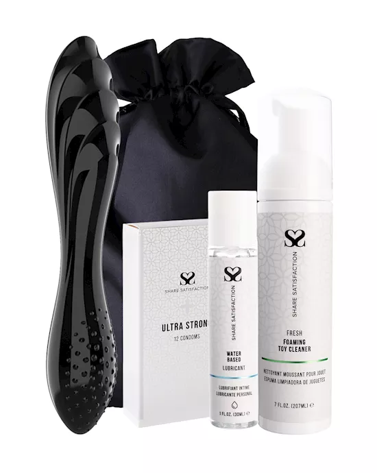 Free Satisfyer Dazzling Crystal 1 Glass Dildo - Essentials Bundle 