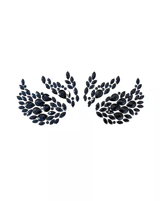 Maleficent Black Gothic Queen Crystal Jewel Nipple Cover Pasties