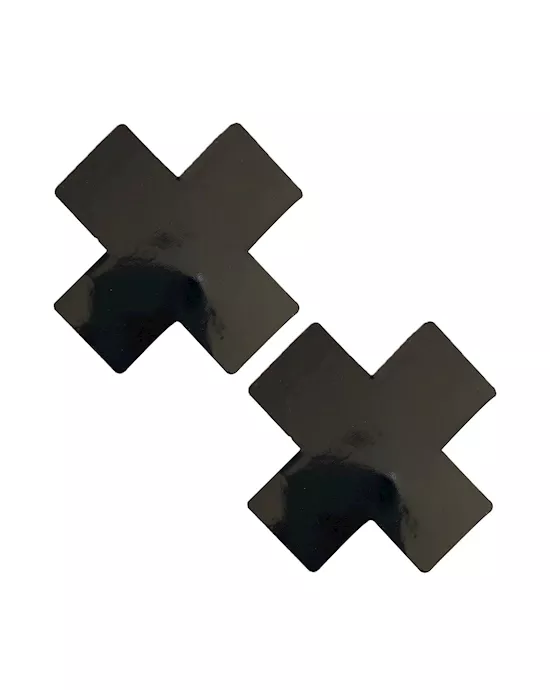 Dom Squad Black Wet Vinyl X Factor Nipple Cover Pasties