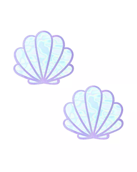 Share Bare Opal Shimmer Holographic Mermaid Shell Nipple Cover Pasties
