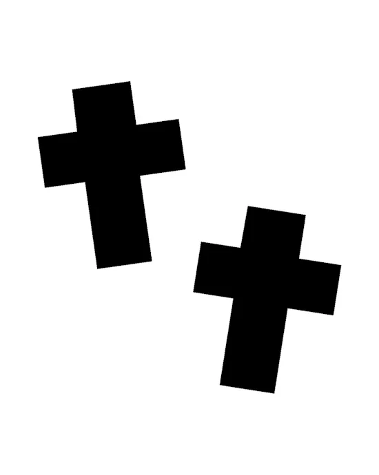 Dom Squad Wet Vinyl Black Crucifix Nipple Cover Pasties