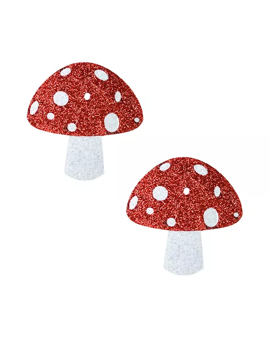 Almost Emoji Sparkly Red Shroom Nipple Cover Pasties
