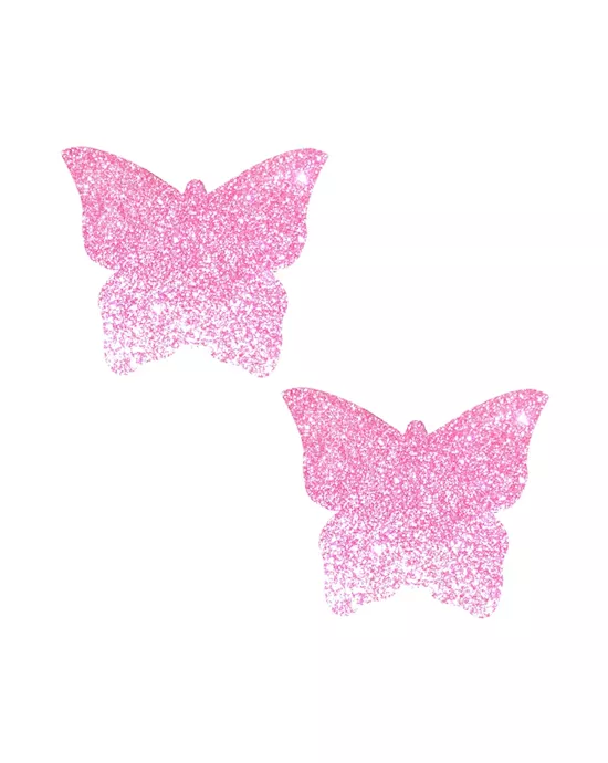 Sparkle Pony Pink Glitter Butterfly Nipple Cover Pasties