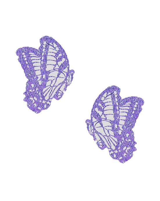Super Sparkle Lavender Glitter Beautiful Butterfly Kisses Nipple Cover Pasties