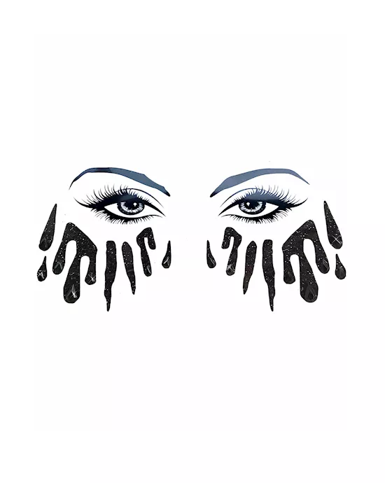 Bloody Awesome Black Glitter Tears Face Sticker