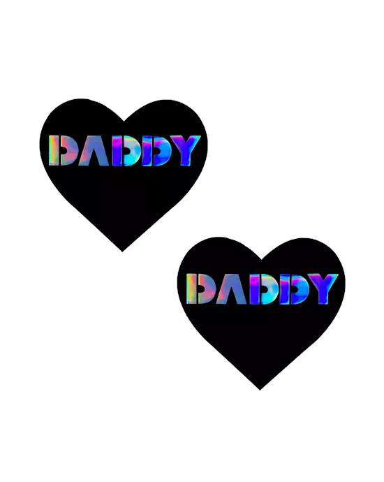 Daddy Dom Heart Holographic Nipple Cover Pasties