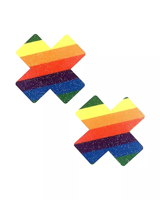 Neva Nude Orlando Pride Rainbow Glitter X Nipztix Pasties Nipple Covers
