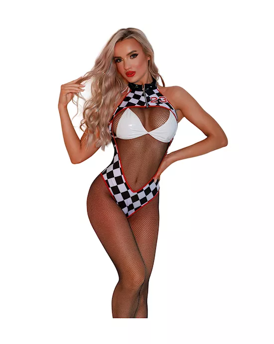 Fishnet Racing Girl Jumpsuit
