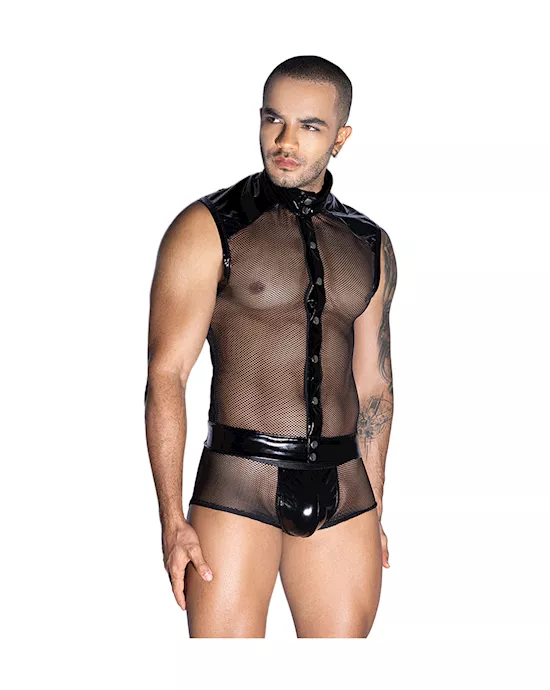 Fancy Dress Mesh Top And Underwear